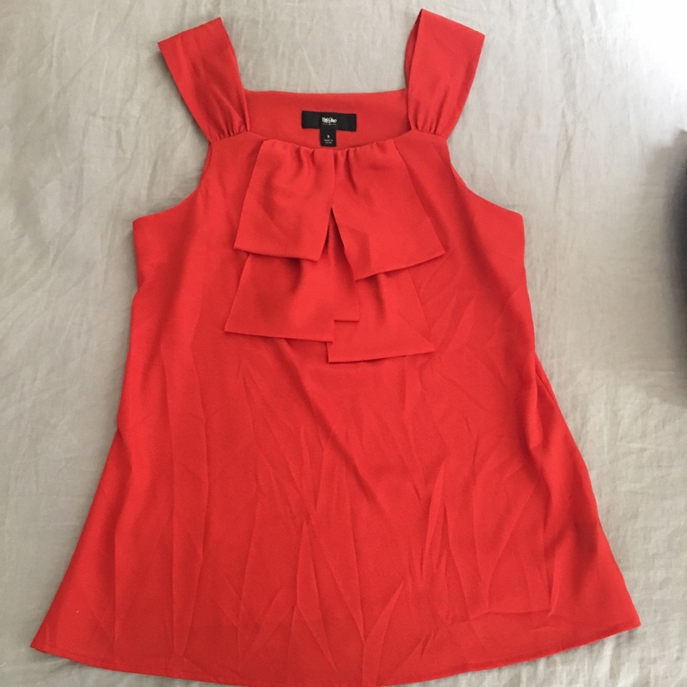 Orange tank with ruffle, Small